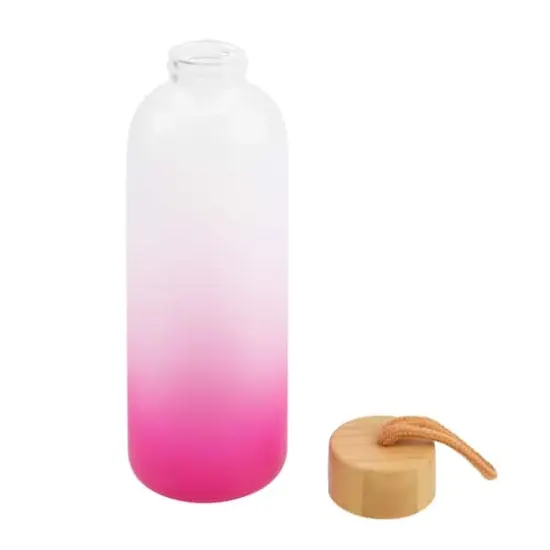 24oz. Frosted Glass Sublimation Bottle by Make Market&reg; Pink Gradient {3}