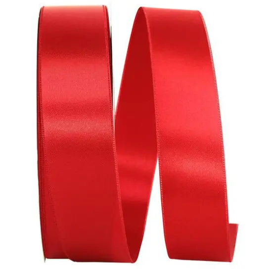 JAM Paper 1.5" x 100yd. Double Face Satin Ribbon Red {1}