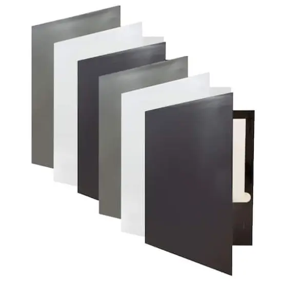 JAM Paper Business Glossy Laminated Two Pocket Folders, 6ct. {1}