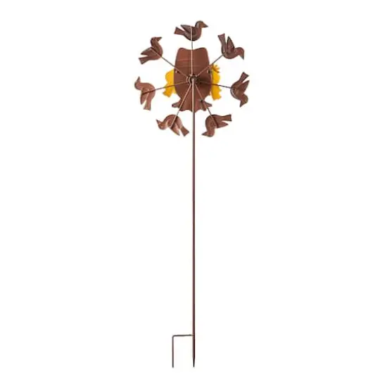 Glitzhome&reg; 41.75" Fall Scarecrow Head with Crows Windmill Yard Stake {7}