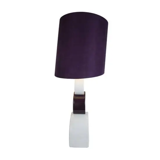 Elegant Designs&trade; 2.5ft. Purple and White Stacked Circle Table Lamp {7}