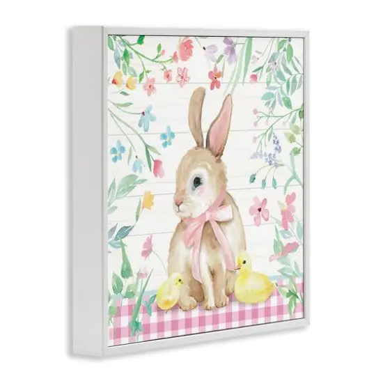 Stupell Industries Easter Bunny & Chicks Framed Giclee Art White {4}