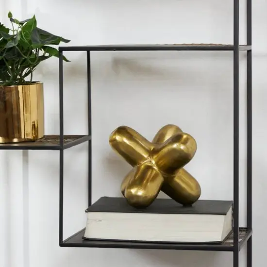 8" Aluminum Jack Abstract Sculpture Gold {4}