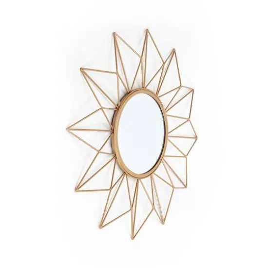 Habitat Decor 24" Narci Gold Floral Wall Mirror {4}