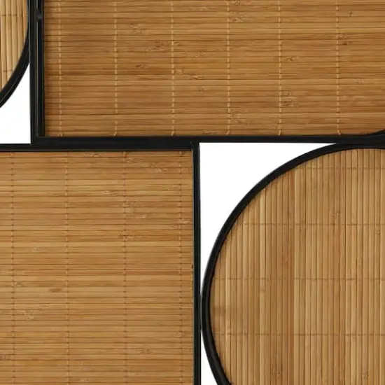 Brown Bamboo Modern Abstract Wall Decor, 28" x 3" x 21" {4}