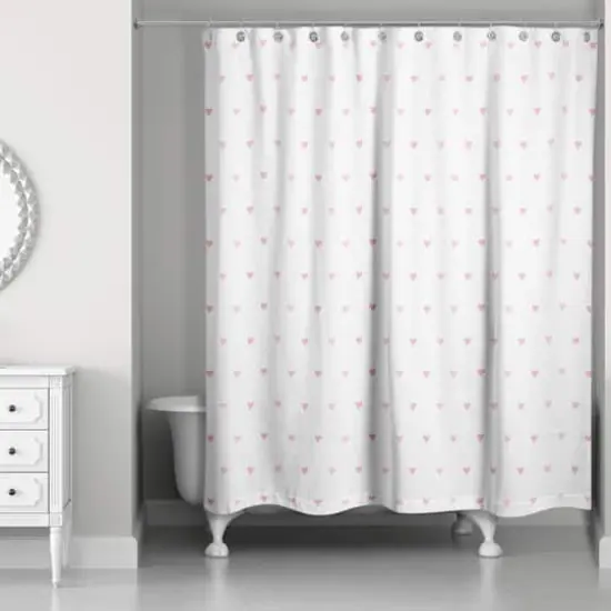 Simple Heart Pattern 71" x 74" Shower Curtain {3}