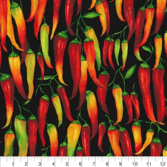 Fabric Traditions Hot Peppers Cotton Fabric {3}
