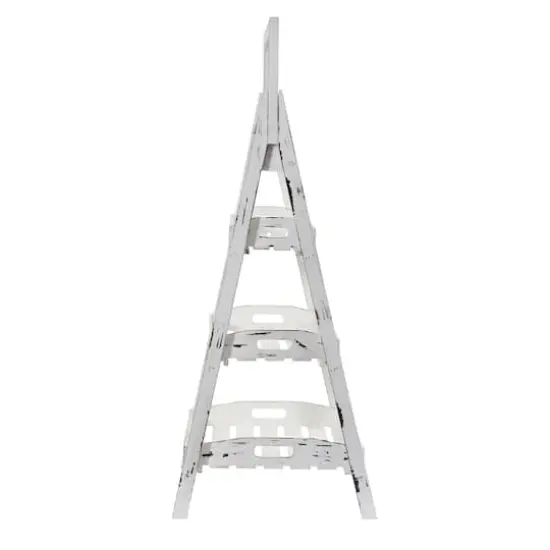 3-Tier White Washed Farmhouse Stand with Chalkboard {5}