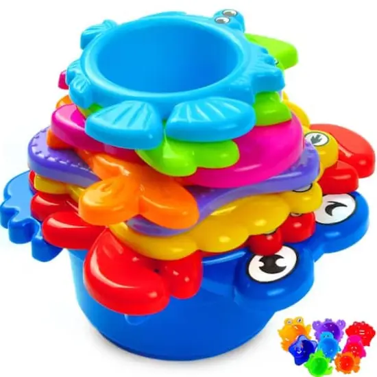 Extasticks Beautiful Colored Stacking Cups with Sea Animals {4}