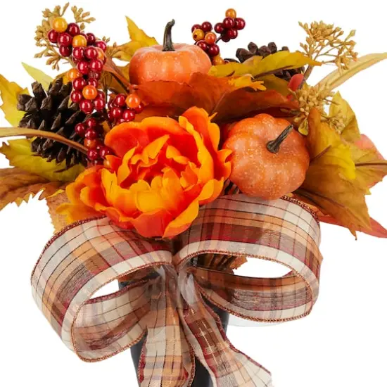 Orange Peony & Pumpkin Remembrance Cone by Ashland&reg; {3}