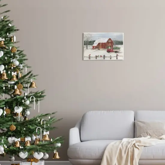 Stupell Industries Snowy Holiday Tree Farm Landscape Wall Plaque Art {3}