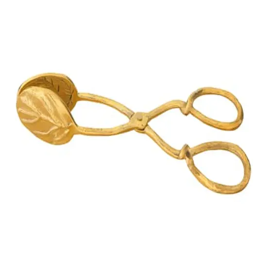 Hello Honey&reg; 8" Gold Embossed Leaf Shaped Tongs {1}