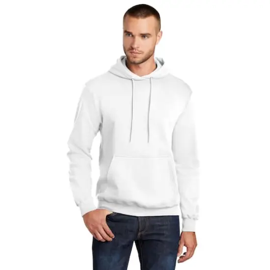 Port & Company® Tall Core Fleece Pullover Hooded Sweatshirt White {3}