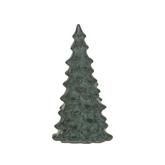 Hello Honey® 7.5" Green Compact Stoneware Tree with Reactive Glaze {1}