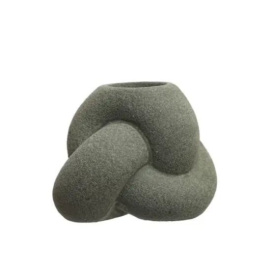 Hello Honey&reg; 4" Green Stoneware Tealight & Taper Candle Holder {3}