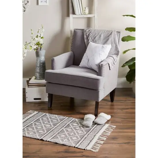 DII&reg; Diamond Textured Hand-Loomed Rug, 2ft. x 3ft. Natural and Black {7}