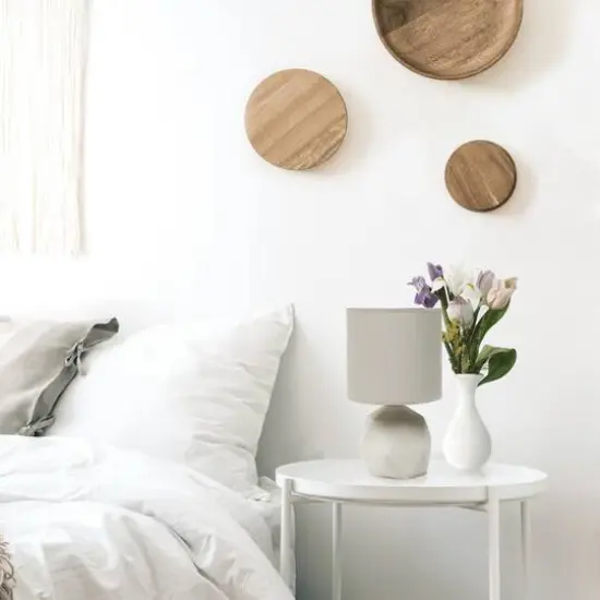 Simple Designs 10.6" Geometric Concrete Lamp Gray {6}