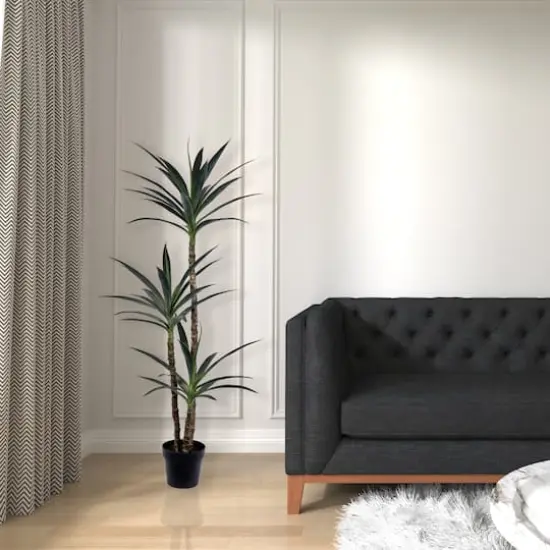 5ft. Potted Artificial Green Yucca Tree {3}