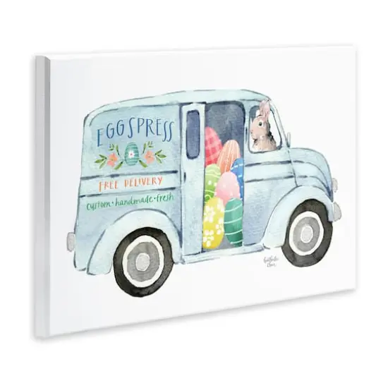 Stupell Industries Patterned Easter Eggs Truck Holiday Bunny Painting Wall Plaque Art {4}