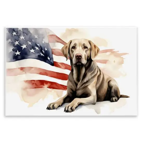 Stupell Industries Patriotic Dog with Flag Wall Plaque Art {1}