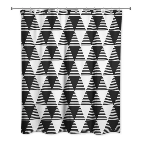 Triangles Shower Curtain Black {3}