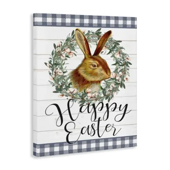 Stupell Industries Easter Bunny Wreath Phrase Canvas Wall Art {4}