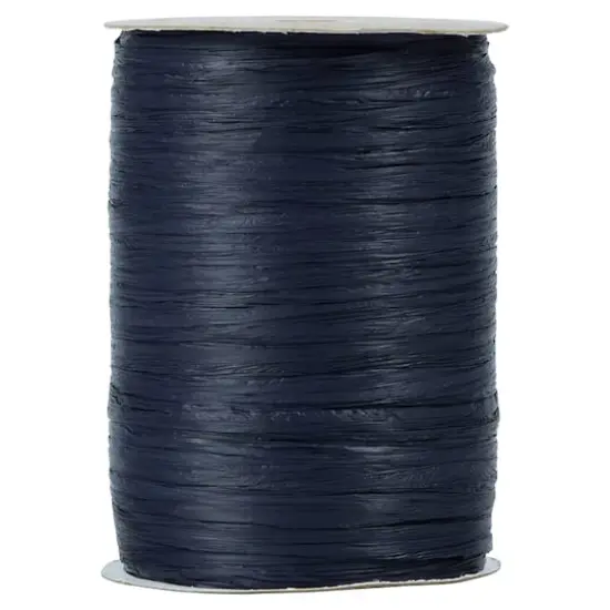 JAM Paper 100yd. Raffia Ribbon Navy Blue {1}