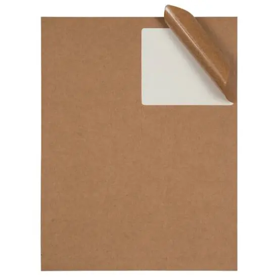 JAM Paper Adhesive Shipping Labels, 3.33" x 4" Kraft Brown {5}