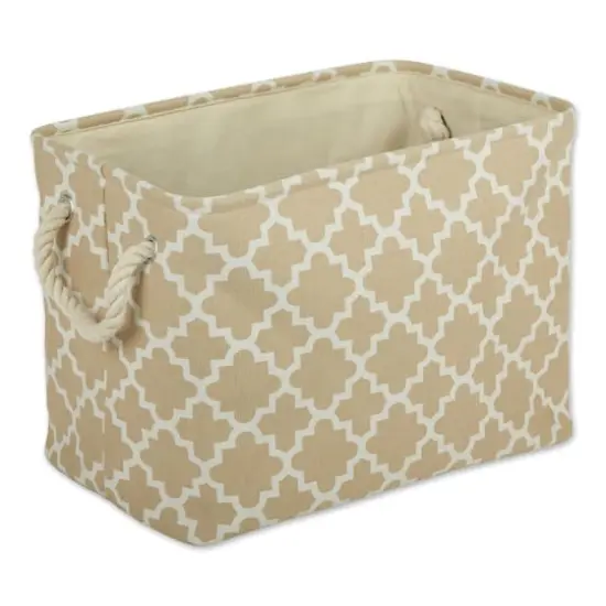 DII&reg; Small Rectangle Lattice Polyester Bin Vintage Linen {1}