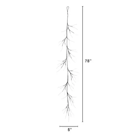 6.5ft. Pre-Lit Artificial Halloween Black Twig Garland with 48 Purple LED Lights {3}