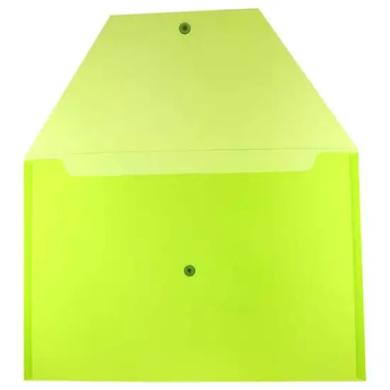 JAM Paper 9.75" x 14.5" Plastic Snap Closure Envelopes, 12ct. Lime Green {4}