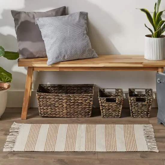 DII&reg; Stone Ticking Stripe Hand-Loomed Rug, 2ft. x 3ft. {4}