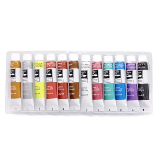 12 Color Metallic Acrylic Paint Set by Artist's Loft&trade; Necessities&trade; {5}