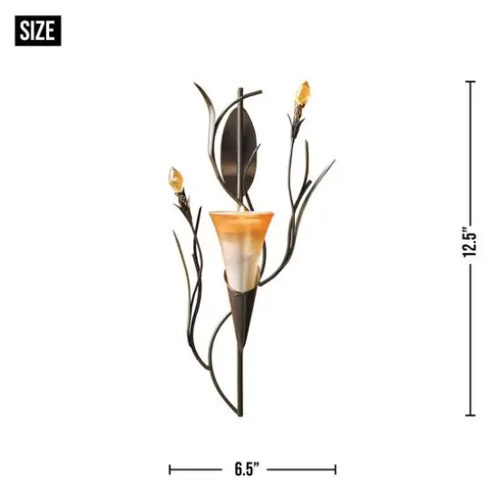 12.5" Dawn Lily Candle Wall Sconce {5}