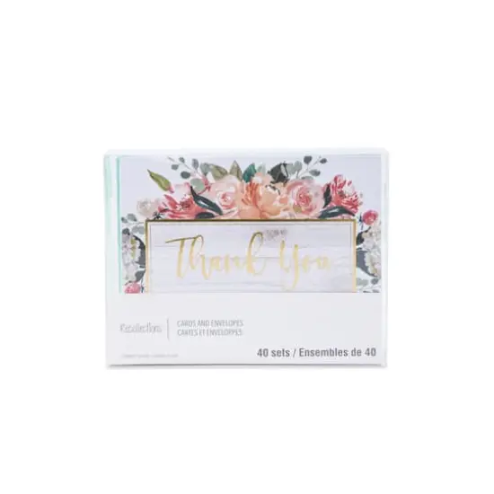 Floral Thank You Cards & Envelopes by Recollections™, 4.25" x 5.5" {4}