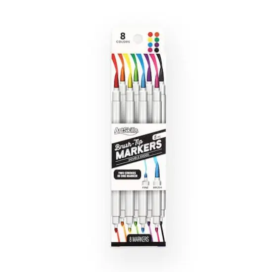 ArtSkills&reg; Dual Tip Brush Markers, 8ct. {1}