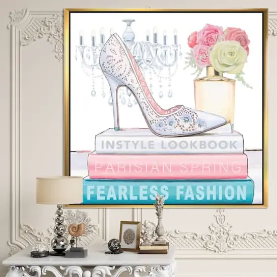 Designart - Pink Fashion high heels III - Posh & Luxe Framed Canvas {3}