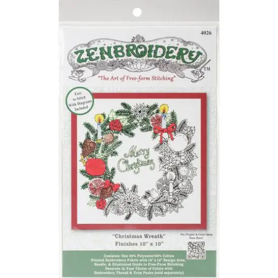 Design Works™ Zenbroidery™ Christmas Wreath Stamped Embroidery Kit {3}