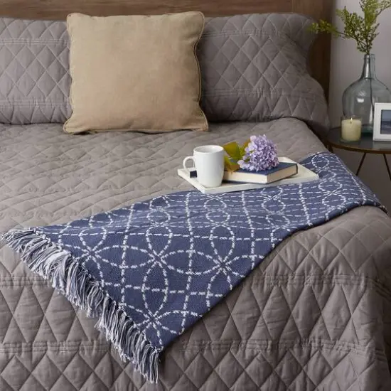 French Blue Concentric Circles Throw {4}