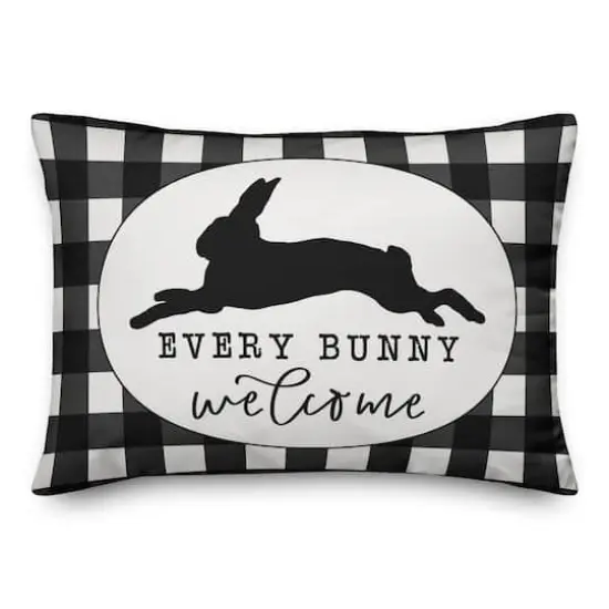 Buffalo Check Every Bunny Welcome Throw Pillow {1}