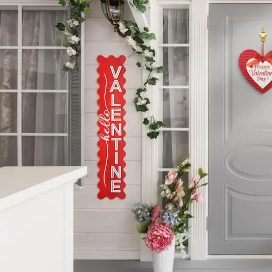 Glitzhome&reg; 39.25" Wooden Hello Valentine Porch D&eacute;cor {3}