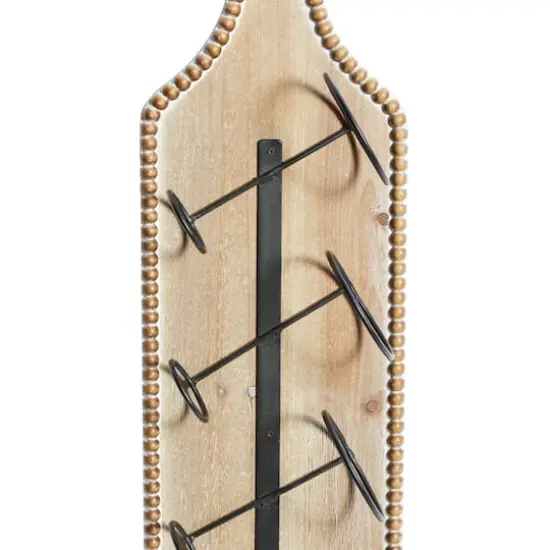 32" Brown Wood Farmhouse Wine Holder {5}