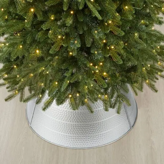 Glitzhome&reg; 26" Hammered Metal Tree Collar Silver {6}