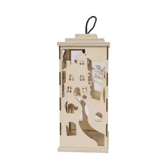 10" DIY LED Haunted House Wood Lantern D&eacute;cor by Make Market&reg; {5}