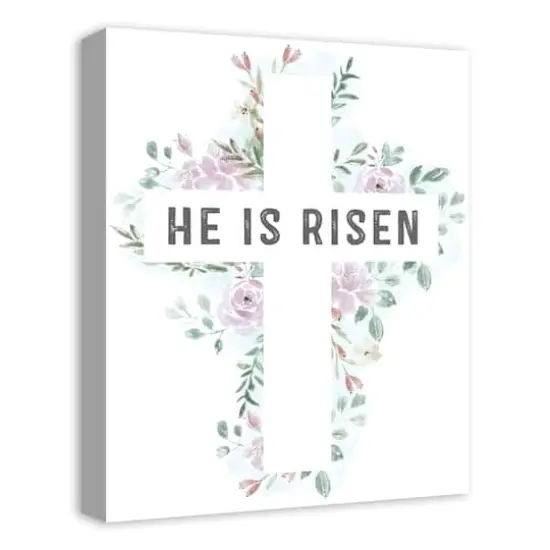 Watercolor Floral Cross 2 16" x 20" Canvas Wall Art {3}