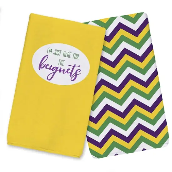 Here for Beignets Mardi Gras Tea Towel Set {1}