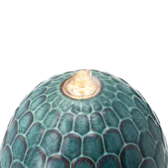 Glitzhome&reg; 36" LED Artichoke Pedestal Ceramic Fountain Turquoise {7}