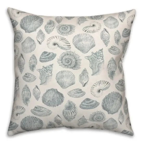 Blue Multicolor Shell Throw Pillow White {3}