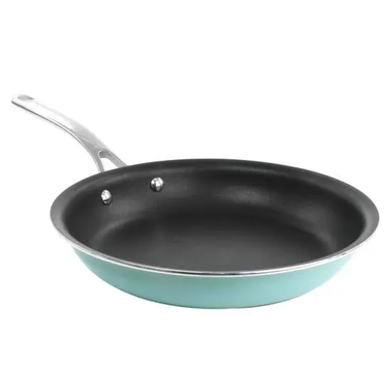 Martha Stewart Lockton 12" Turquoise Aluminum Nonstick Frying Pan {1}
