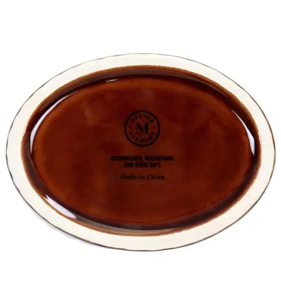 Martha Stewart 6" Brown Ceramic Pig Oval Baker {6}